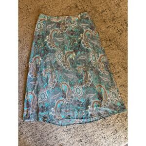 CATO Maxi Paisley Flare Skirt Sz XL Multicolor Stretchy Comfy Polyester Spandex